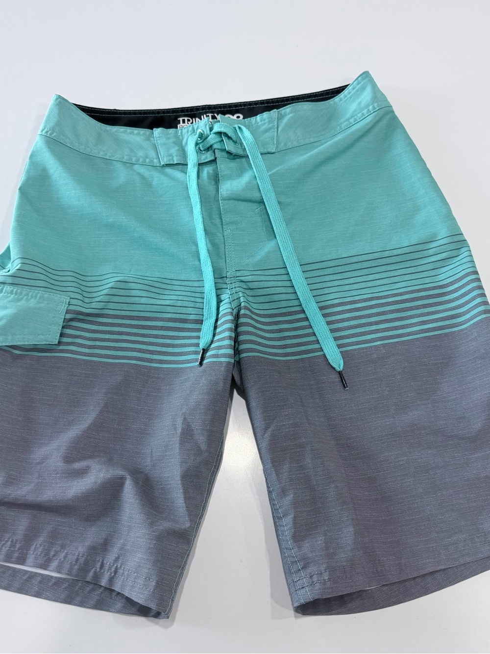 Trinity Teal and Gray Men's Board Shorts